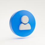 blue user icon symbol or website admin social profile login comm