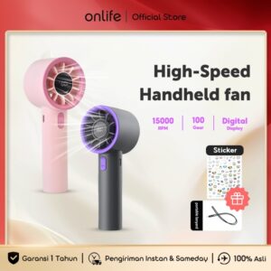 Onlife Kipas portable Mini 3000mAh Mini kipas Strong Wind 100 Gear