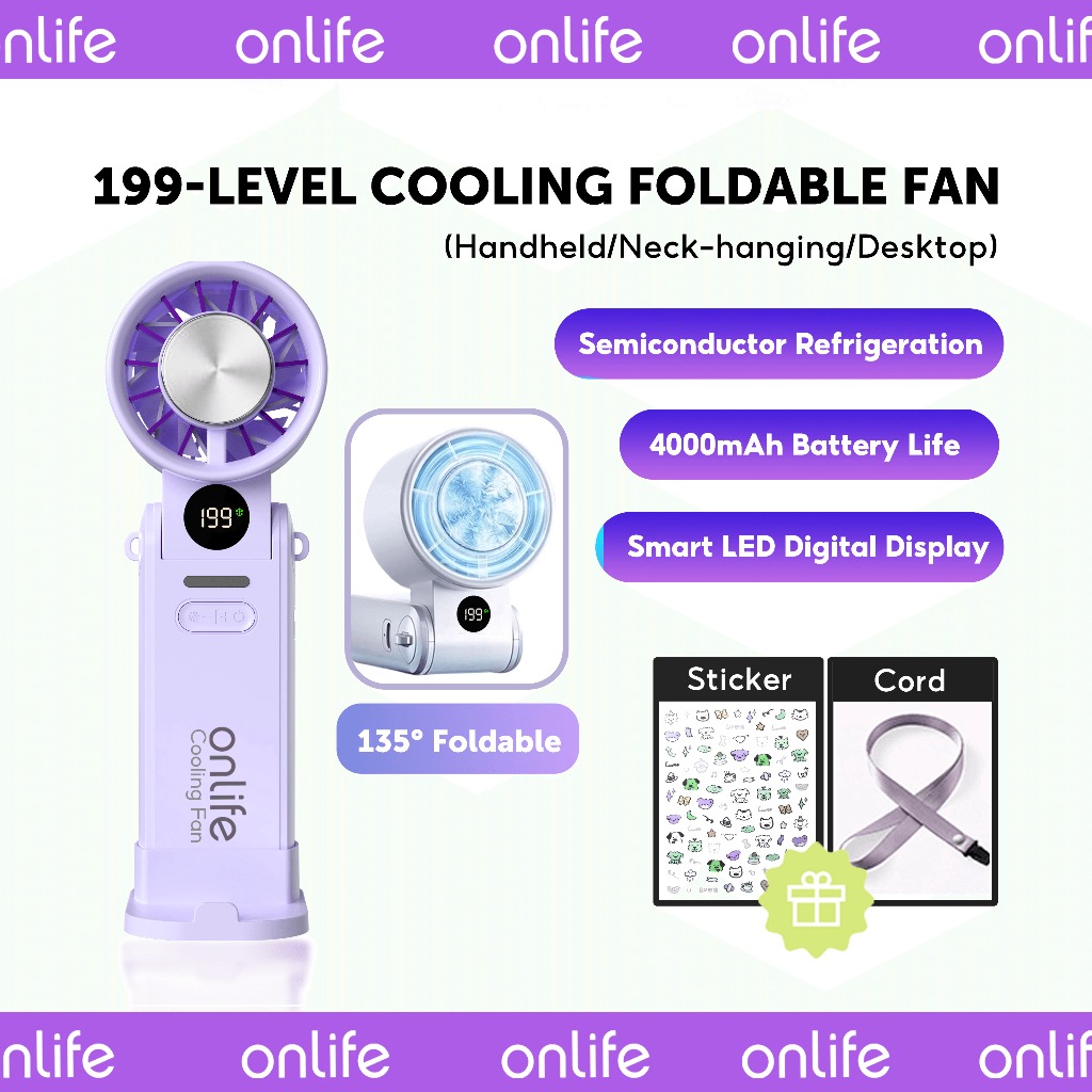 Onlife Kipas Turbo High-speed 199 Gear Digital Display - Gambar 3