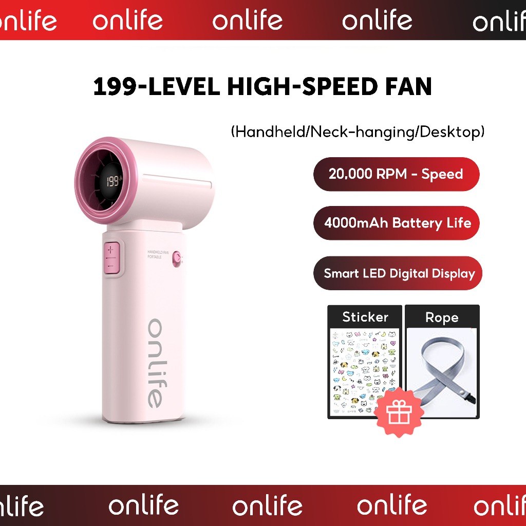 Onlife Mini Kipas Strong Portable Wind 199 Gear - Gambar 4