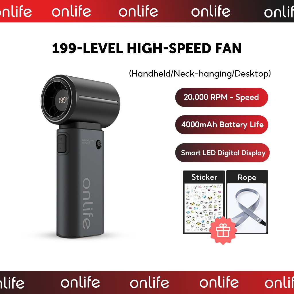 Onlife Mini Kipas Strong Portable Wind 199 Gear - Gambar 3