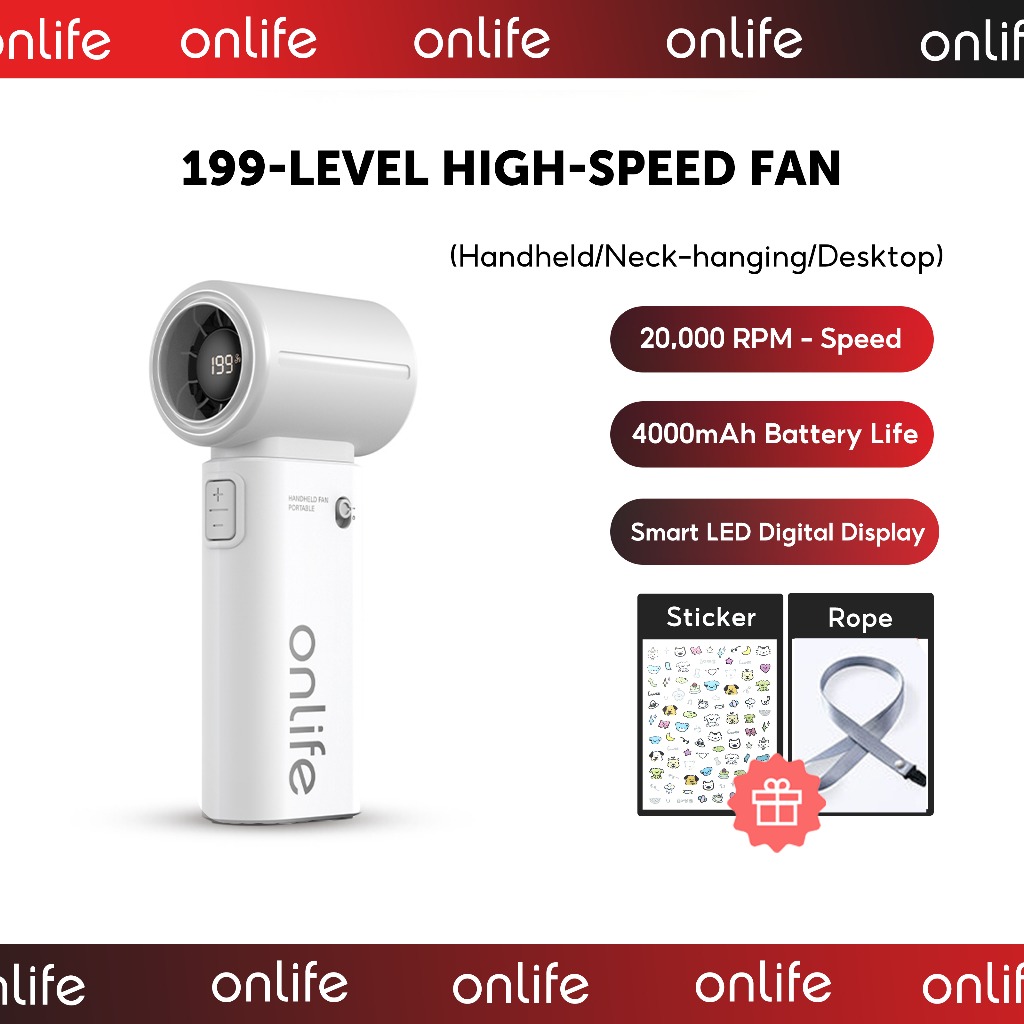 Onlife Mini Kipas Strong Portable Wind 199 Gear - Gambar 2
