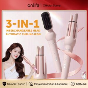 Onlife 3 IN 1 Ion Negatif Curly Rambut Otomatis 28mm/36mm Keramik