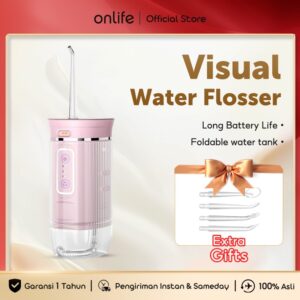 onlife foldable water flosser 280ml gigi oral lrrigator pembersih gigi