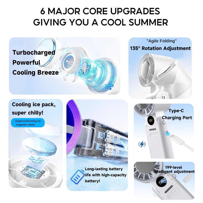 Onlife Kipas Turbo High-speed 199 Gear Digital Display - Gambar 11